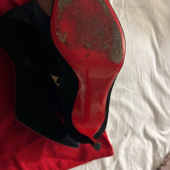 Authentic Christian Louboutin high heel suede black 39 1/2 - Picture 4 of 5